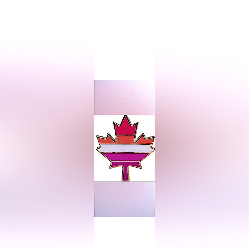 1 LGBTQ+ Maple 🍁 Leaf-Shaped Subtle Lesbian Pride Flag Pin -bags, hats, clothes